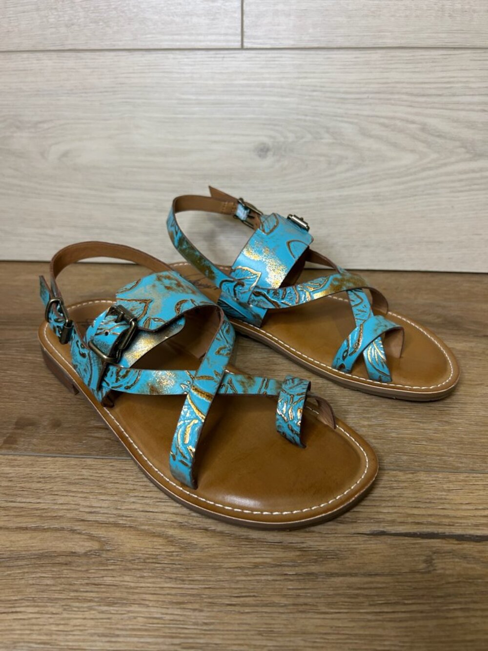 Patricia Nash Fidella Turquoise Sandals 7.5 - Picture 2 of 5